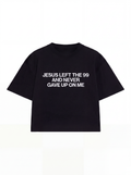Camiseta boxy "JESUS LEFT THE 99" preta