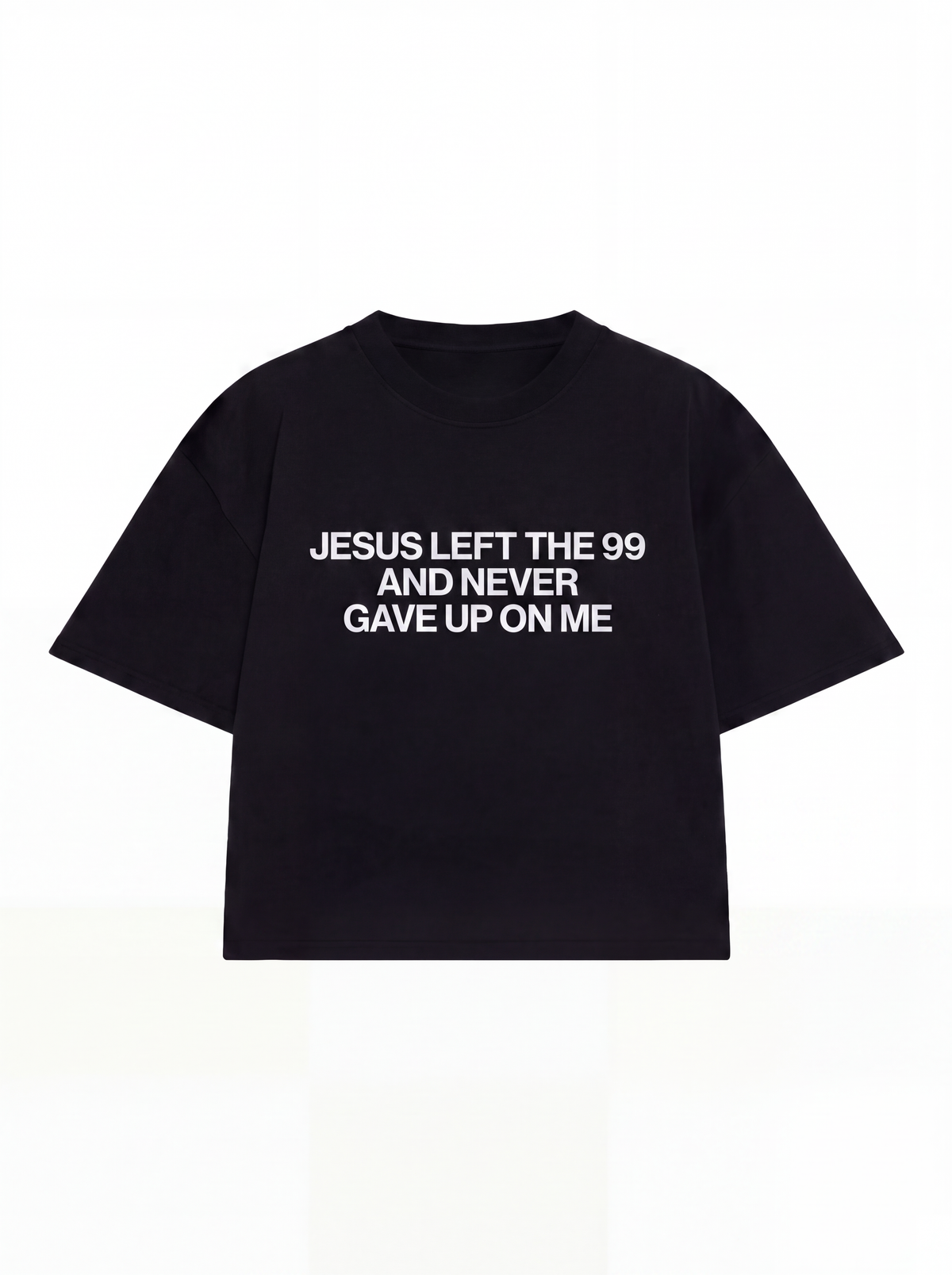 Camiseta boxy "JESUS LEFT THE 99" preta