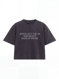 Camiseta boxy "JESUS LEFT THE 99" estonada