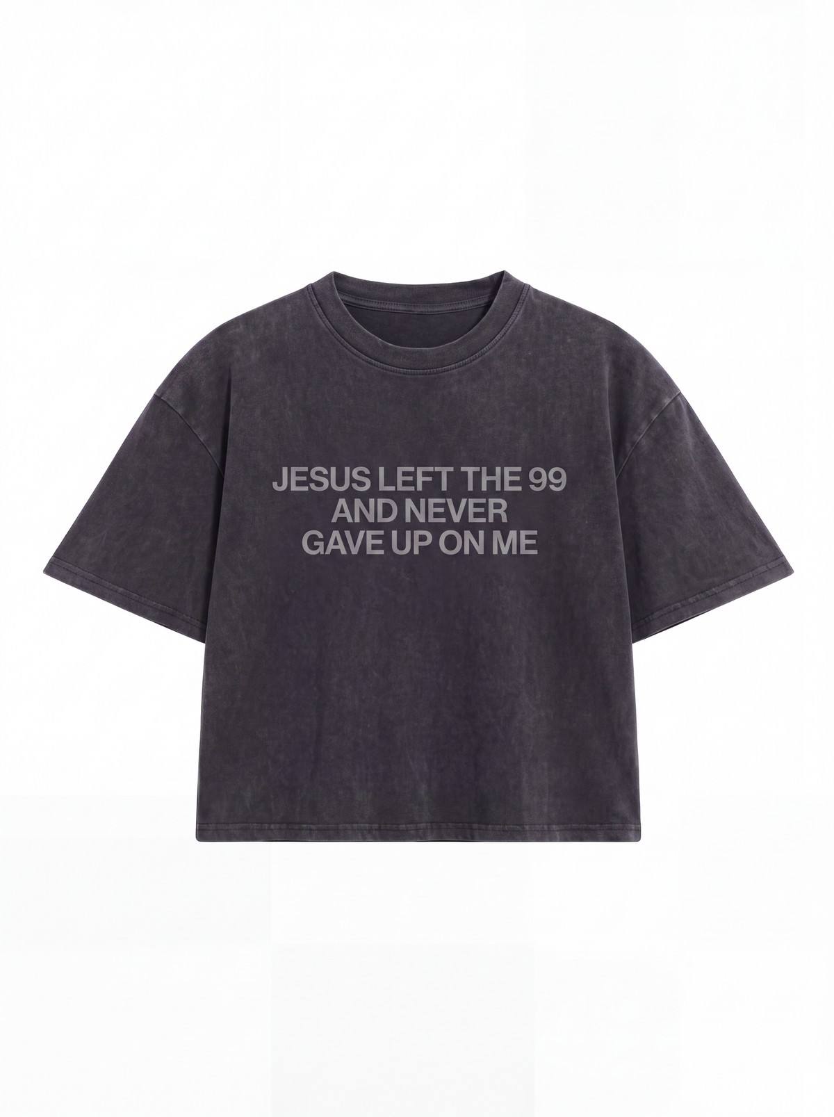 Camiseta boxy "JESUS LEFT THE 99" estonada