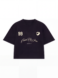 Camiseta boxy "FOUND BY JESUS" preta